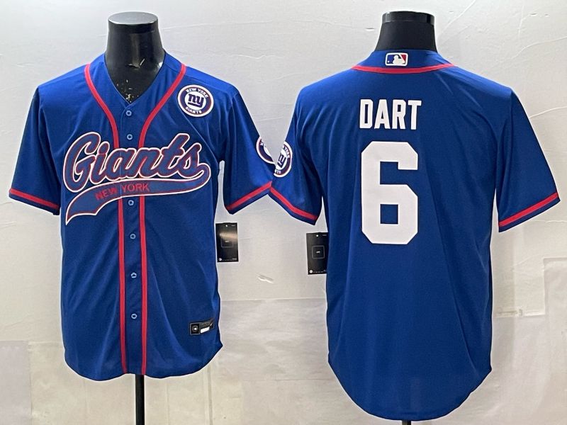 Men 2025 New York Giants #6 Dart Blue Joint Name Nike Limited NFL Jersey 06->new york giants->NFL Jersey